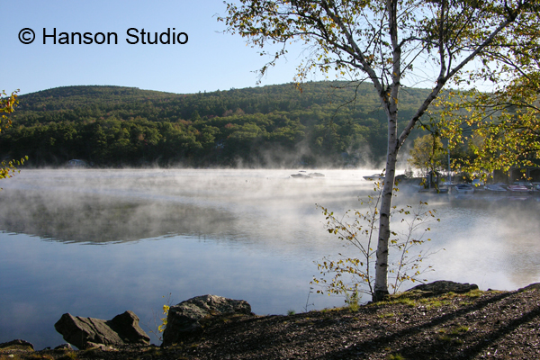 Newbury, NH - Birch and Harbor Early morning Fog